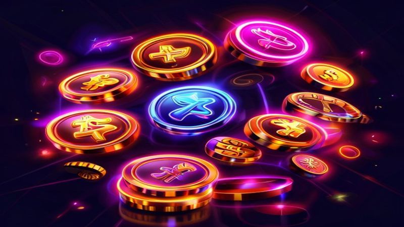 Màn hình slot với các biểu tượng và thanh thông tin RTP